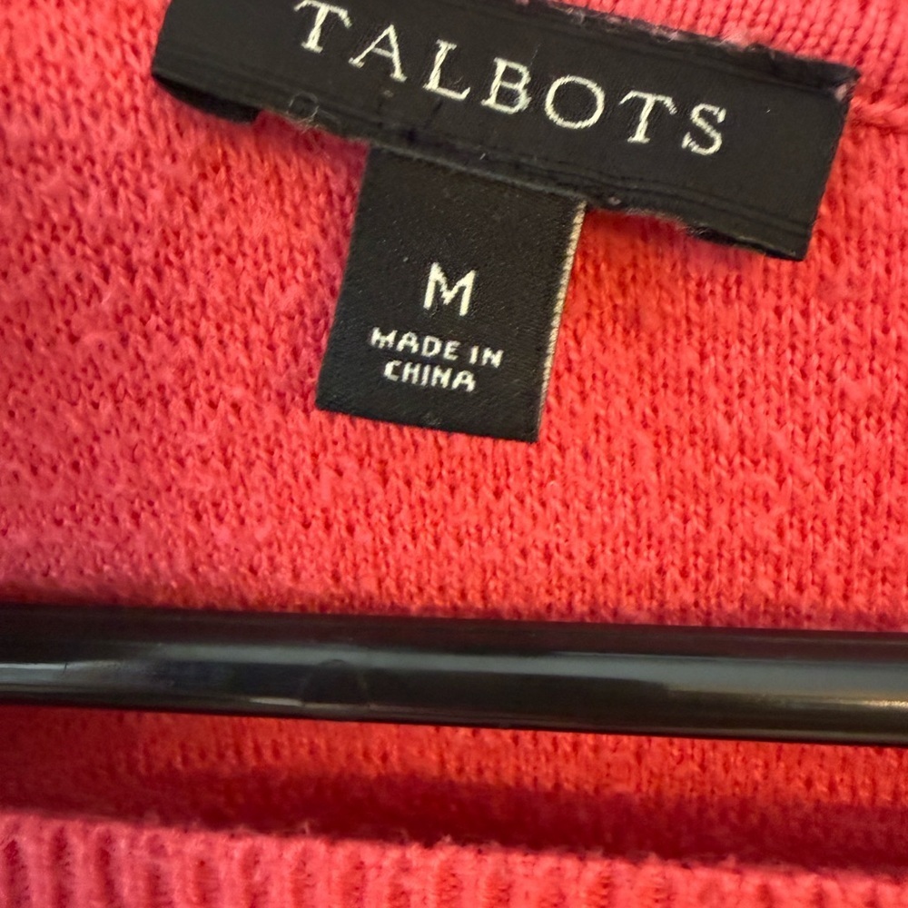 Talbots Pink Ribbed Boat Neck Sweater Women’s Medium Preppy Classic Knit - Picture 3 of 7